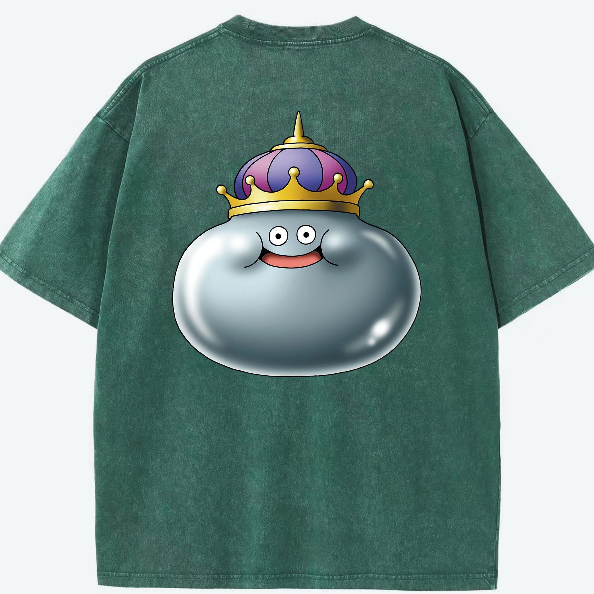 （画像用） ドラゴンクエスト Doragon Kuesuto Dragon Quest 綿100% ヴィンテージ風 半袖Tシャツ（背面プリント）